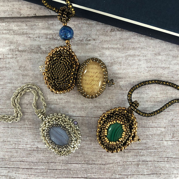 Three beaded lockets inspired by Jane Seymour - beading tutorial
