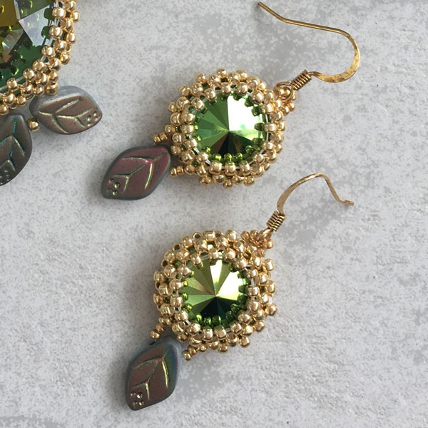 Autumn Treasures handmade crystal and seed bead earrings - made in the UK by Chloe Menage