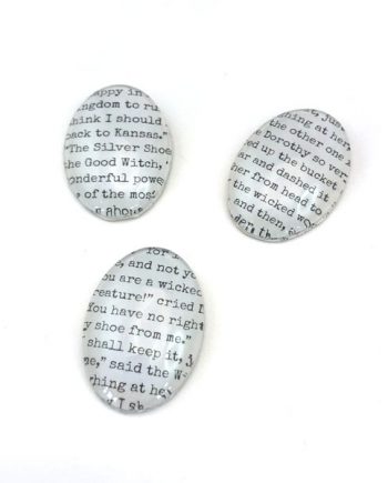 Wizard of Oz inspired cabochons featuring texts from the books - for beading and bezelling