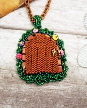 Secret Garden bead embroidered locket beading class with Chloe Menage